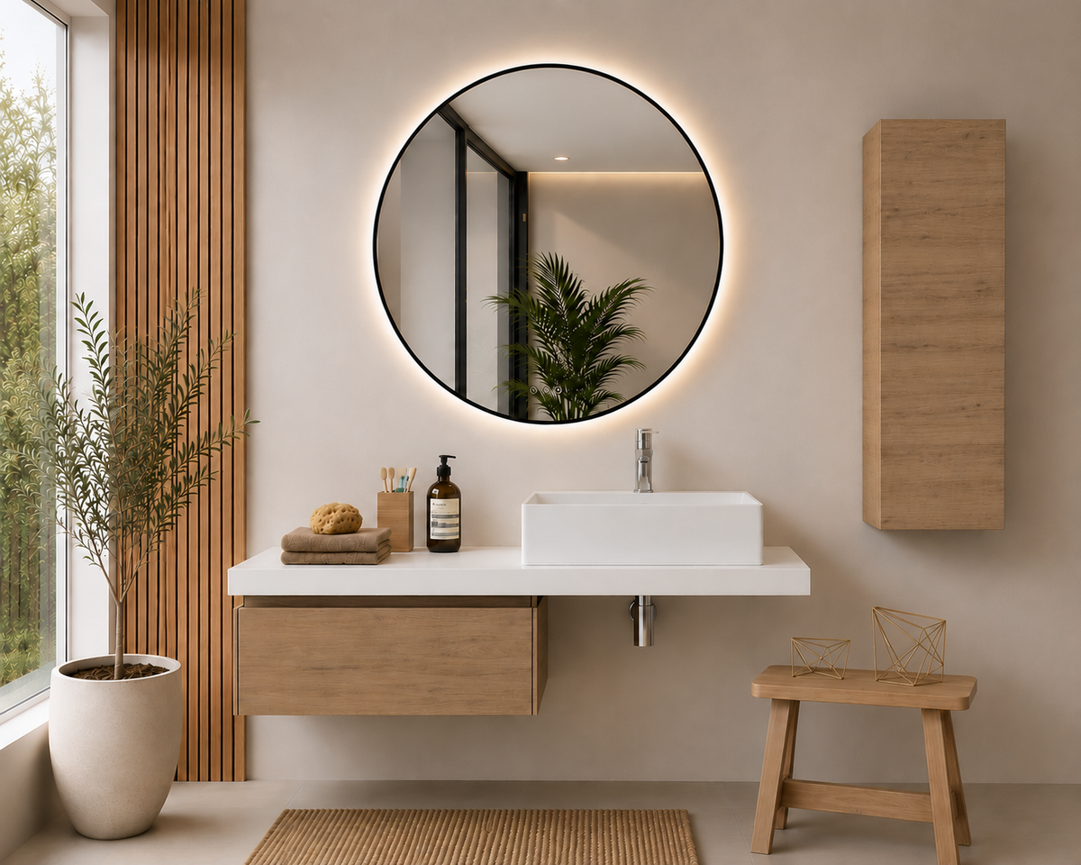 Vannas istabas mēbele ar 60 cm stepe krāsas moduli un 120 cm virsmu SICILIA