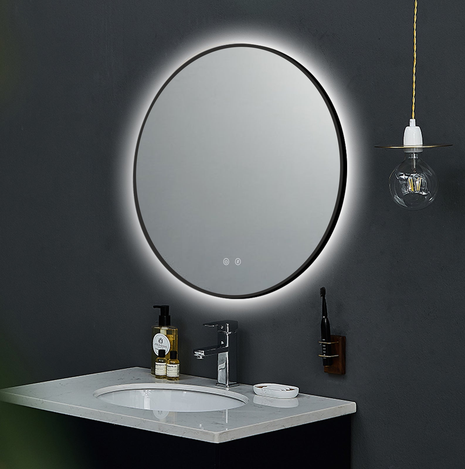 LED spogulis Ares Black