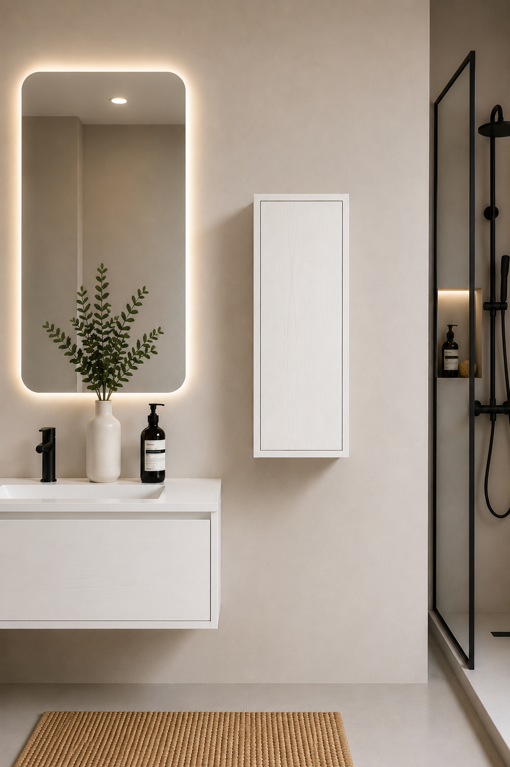 Vannas istabas kolonna FLORENCIA ar vienām durvīm 70 cm