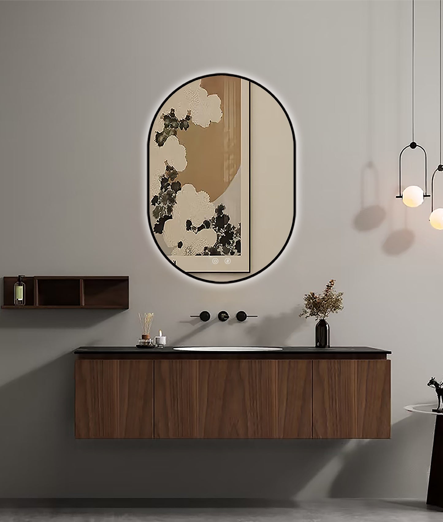 LED spogulis Selene Black