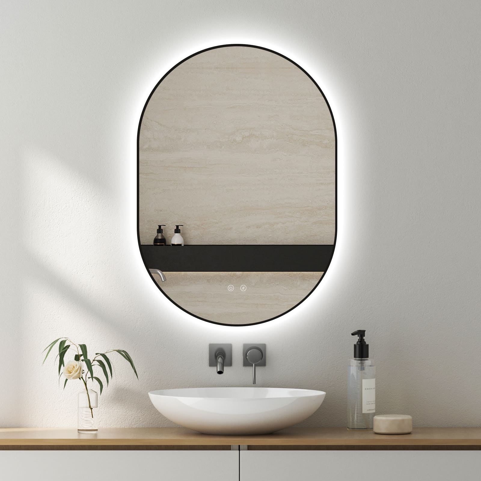 LED spogulis Selene Gold & Black