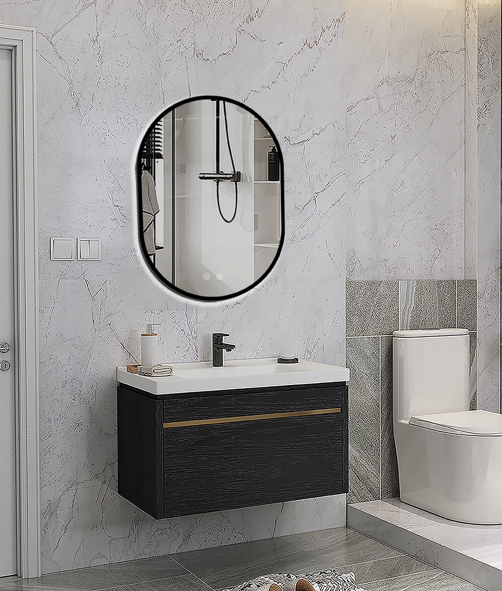 LED spogulis Selene Black