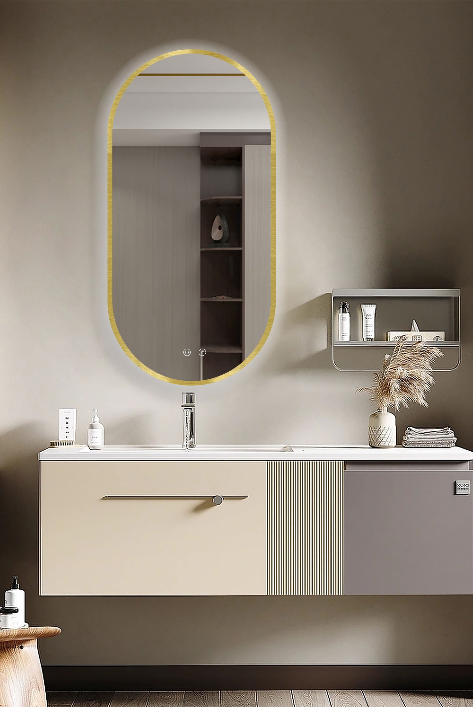 LED spogulis Selene Gold & Black
